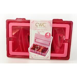 CWC XOXO Snack Box 4 Compartments Pink Portable Food Container Lunch Box NEW